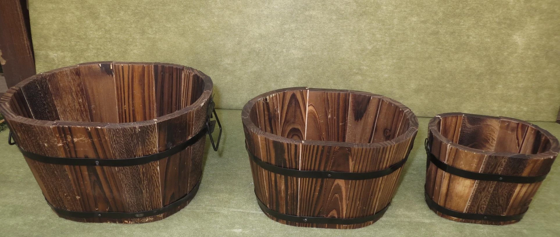 Wooden Brown ovl sml 5x4x4+6x5x5+7x6x5